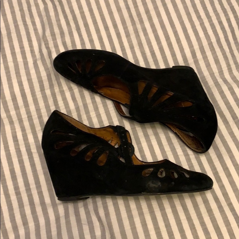 Jeffrey Campbell black Mary Jane wedges size 6